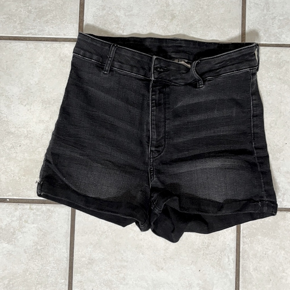 Black high rise shorts